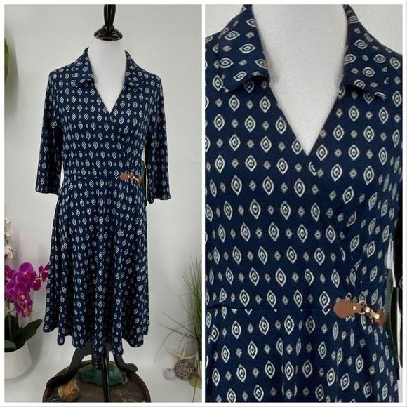 Ryan Michelle Dresses & Skirts - V Neck Dress Faux Wrap Midi